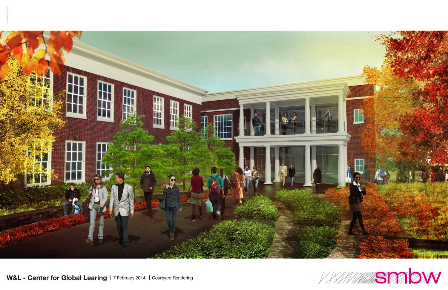 Courtyard Rendering of the Center for Global Learning